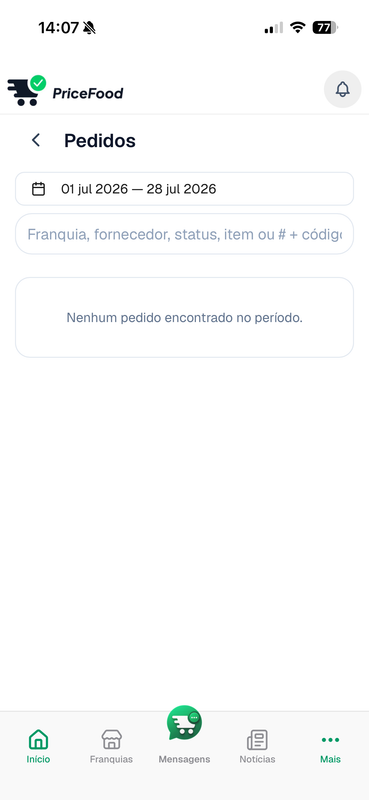 Filtrar e buscar pedidos no Admin