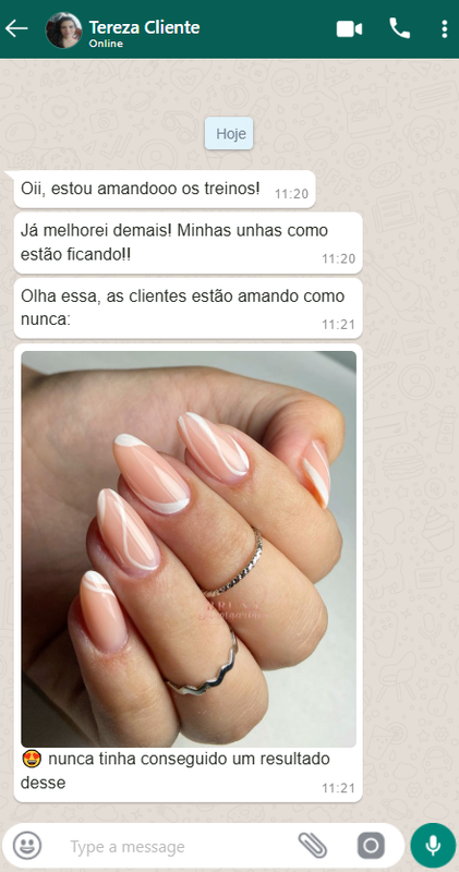 Depoimento de aluna via WhatsApp