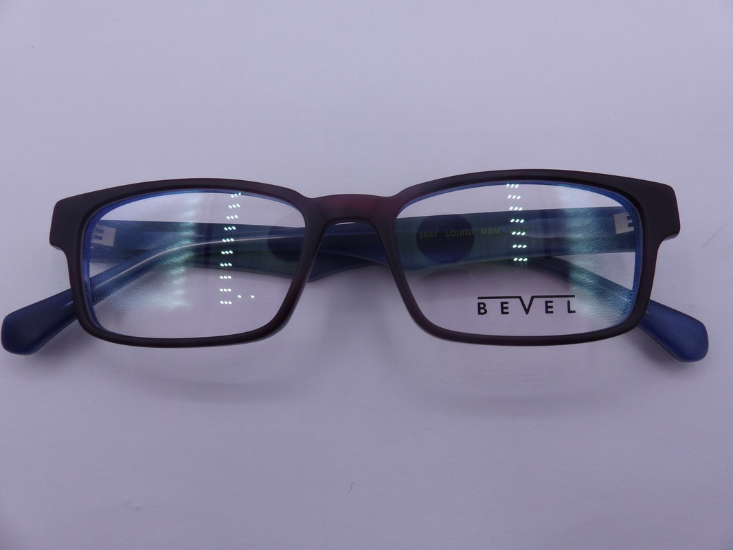 BEVEL 3637 LOUIGI MERLOT/BLUE SUEDE MATTE MENS EYEGLASSES FRAMES SIZE 52-17-140