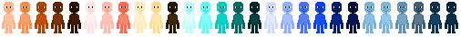 wheelchair, large, mostly blue skin tones