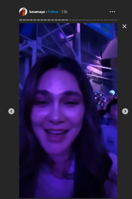 Luna Maya saat menikmati acara MMA 2019.