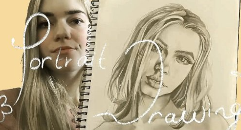 Realistic Portret Drawing With Kim ter Horst (woman face)