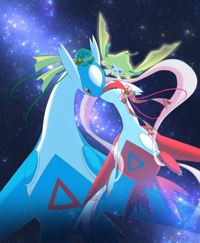 jirachi-latias-and-latios-pokemon-drawn-