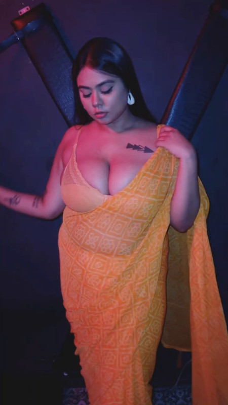 Oasi Das - Orange Saree Nude Tease.mp4.0010