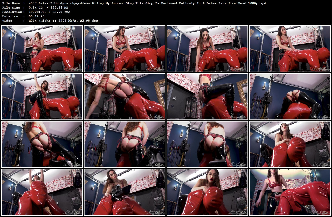 4057 Latex Rubb Gynarchygoddess Riding My Rubber Gimp This Gimp Is Enclosed Entirely In A Latex Sack