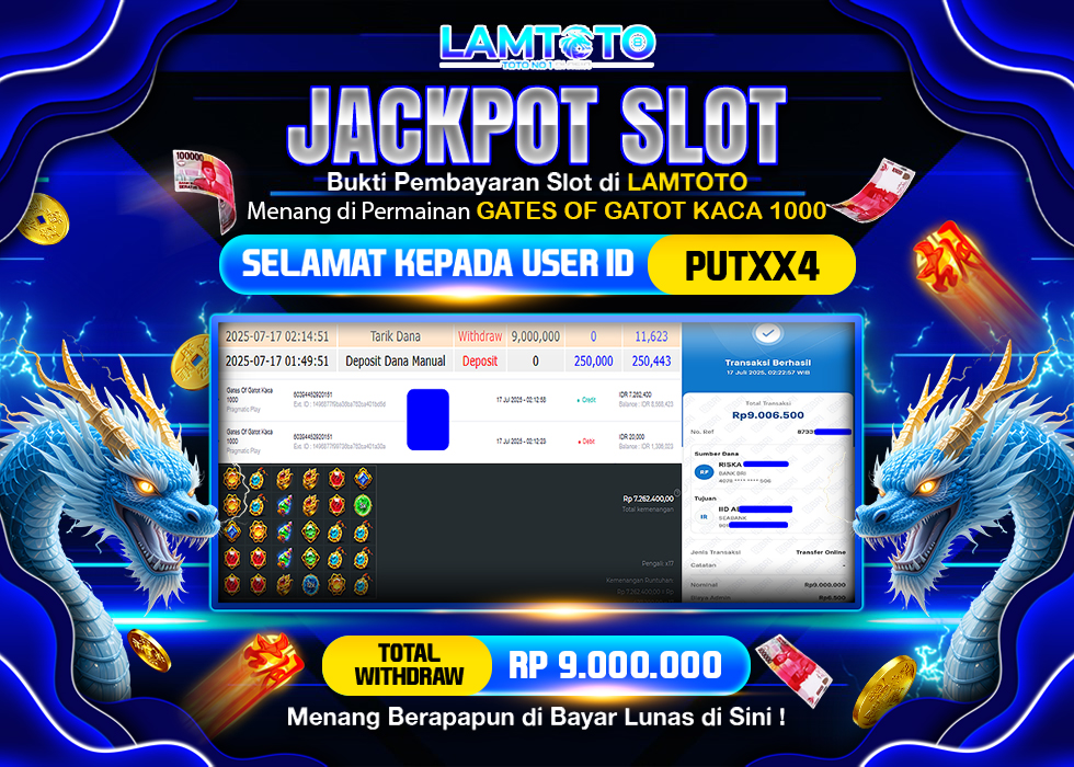 BUKTI JACKPOT LUNAS LAMTOTO