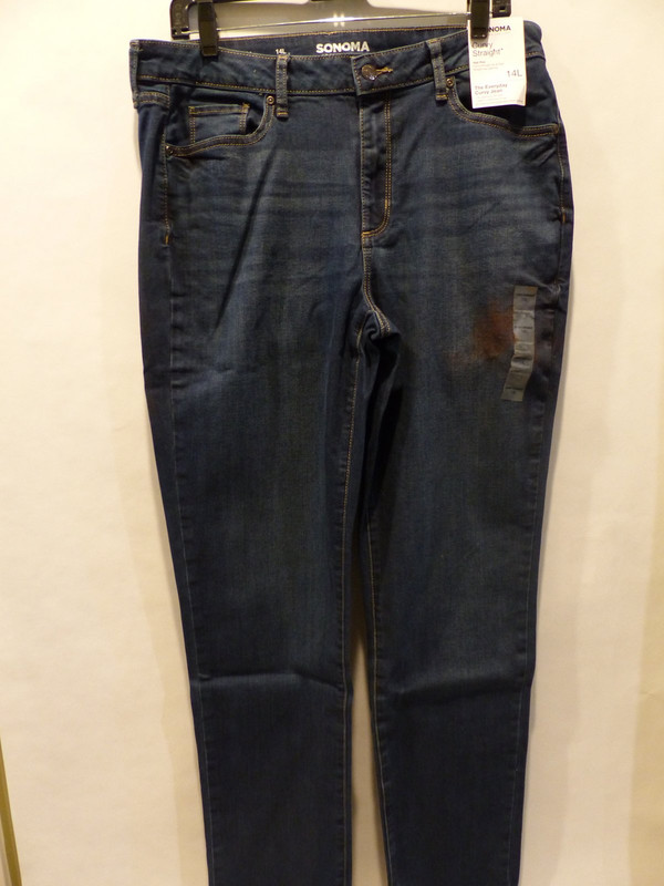 SONOMA CURVY STRAIGHT HIGH RISE JEANS WMNS SIZE 14L DENIM