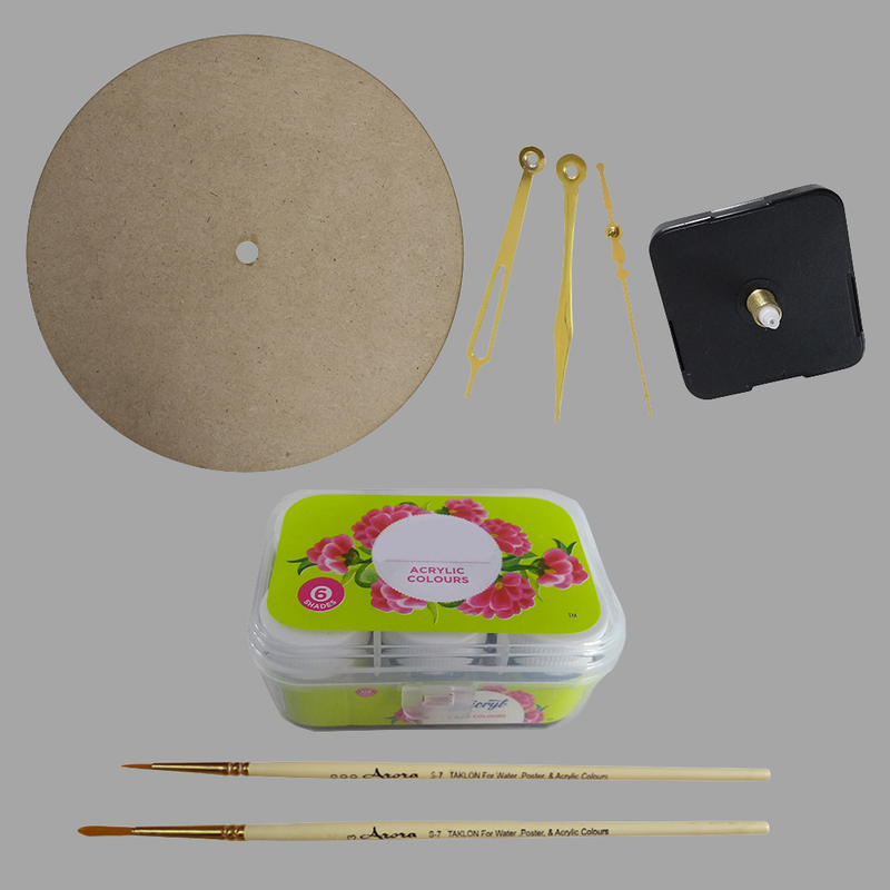 Warli Painting on Round Clock DIY Kit