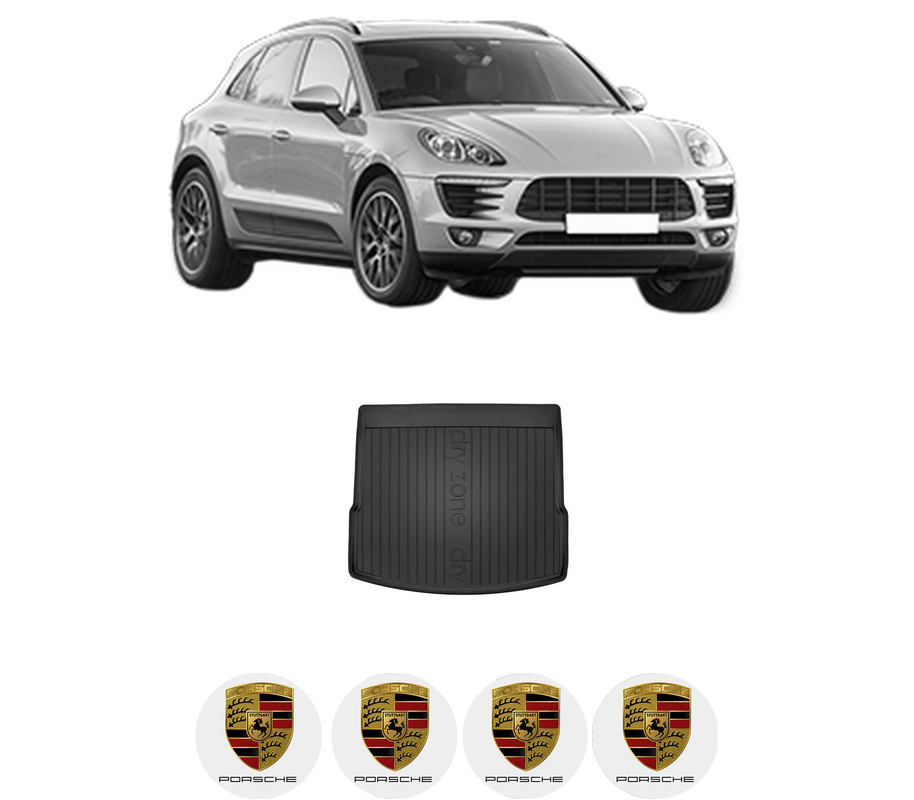 Tavita Portbagaj PORSCHE MACAN (95B) din 2014-2019, Protectie Portbagaj Auto, 4x Stickere auto cu PORSCHE