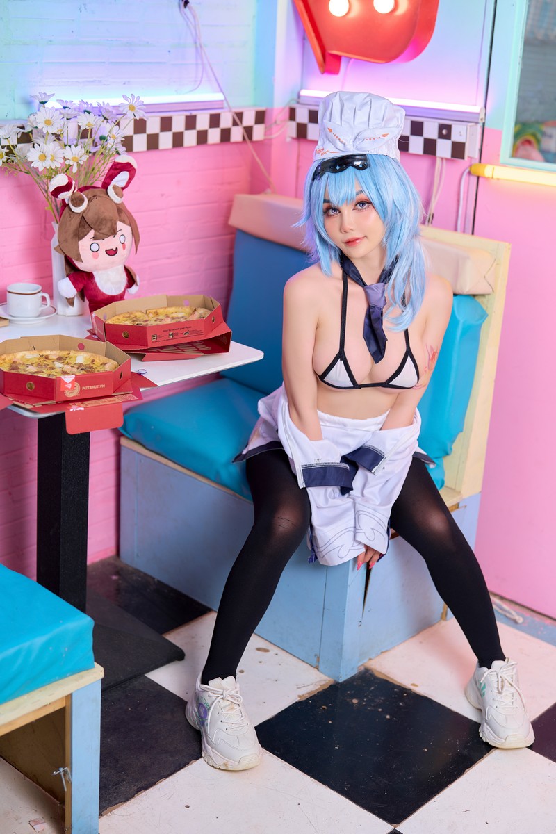 Joyce Lin2x Eula Pizza Cosplay Genshin Impact 写真 49P插图
