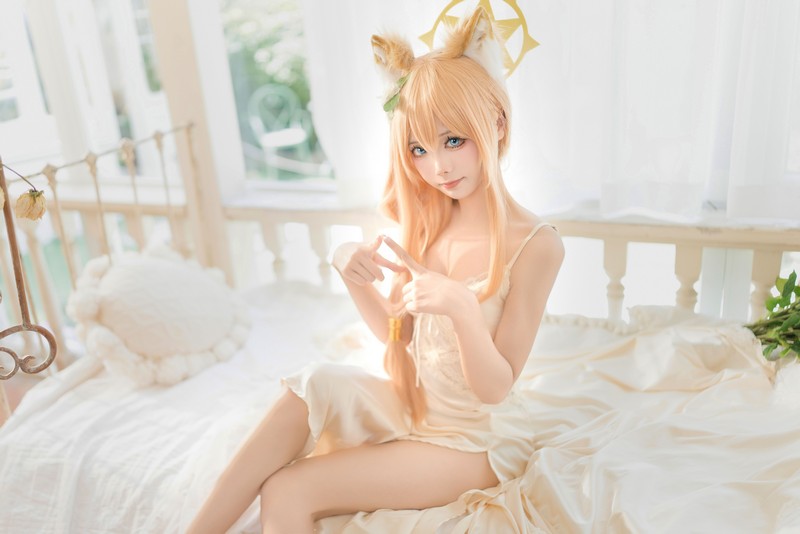 艾西Aiwest 碧蓝档案伊落玛丽睡衣Cosplay写真图集 高清图集 34P (102.2M)插图4