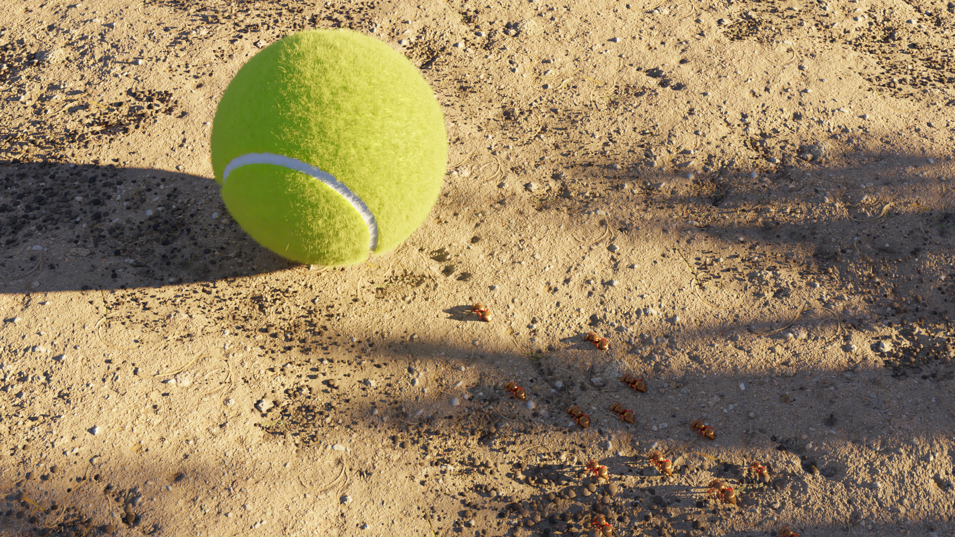 Tennis ball with ants : r/blender