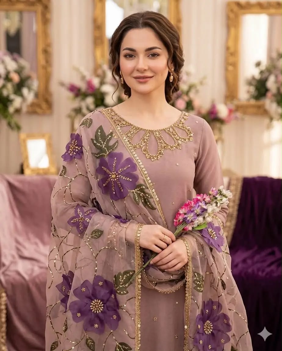 Neckline and Handwork Stones Closeup