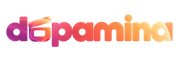 Dopamina con degradado cálido y magenta en todo el logotipo