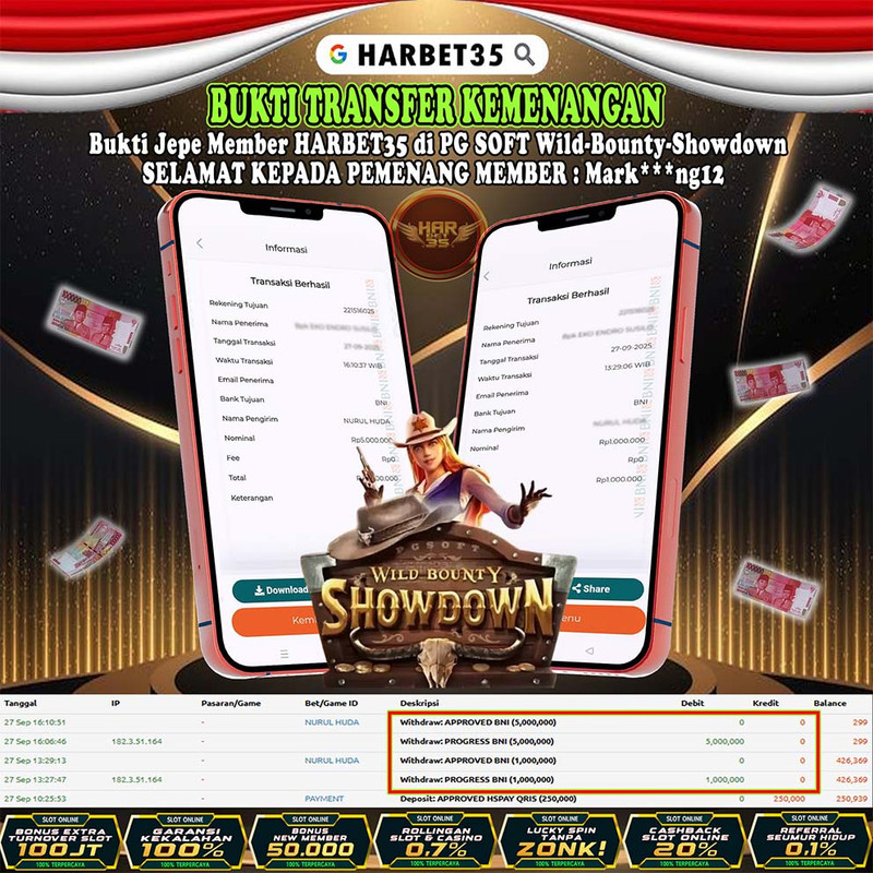 HARBET35 JEPE! WILD BOUNTY SHOWDOWN Rp 6.000.000,- LUNAS!