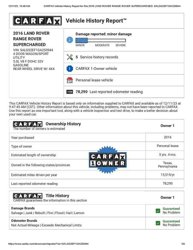 CARFAX Vehicle History Report for this 2016 LAND ROVER RANGE ROVER SUPERCHARGED_ SALGS2EF1GA250944-p