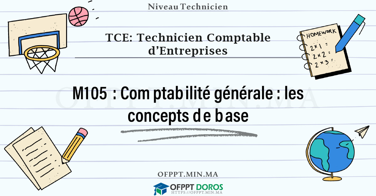 Sommaire détaillé du cours Comptabilité générale : les concepts de base M105 OFPPT - Structure du module