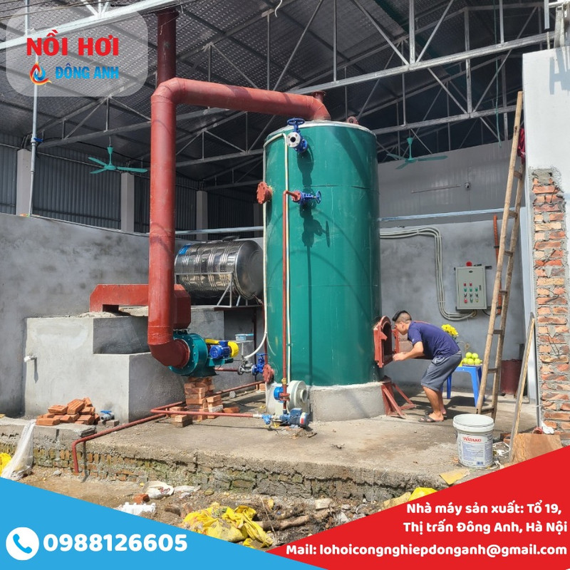 nồi hơi đốt than kiểu đứng 750