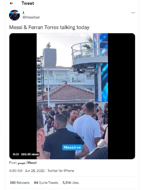 Momen pertemuan Lionel Messi dan Ferran Torres di Ibiza, Spanyol.