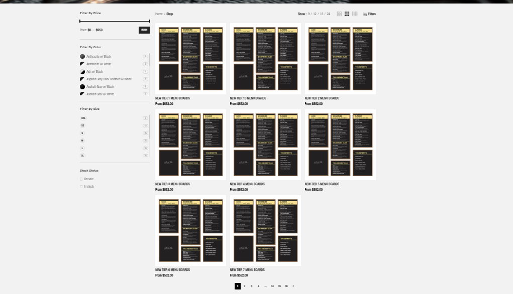 shop page