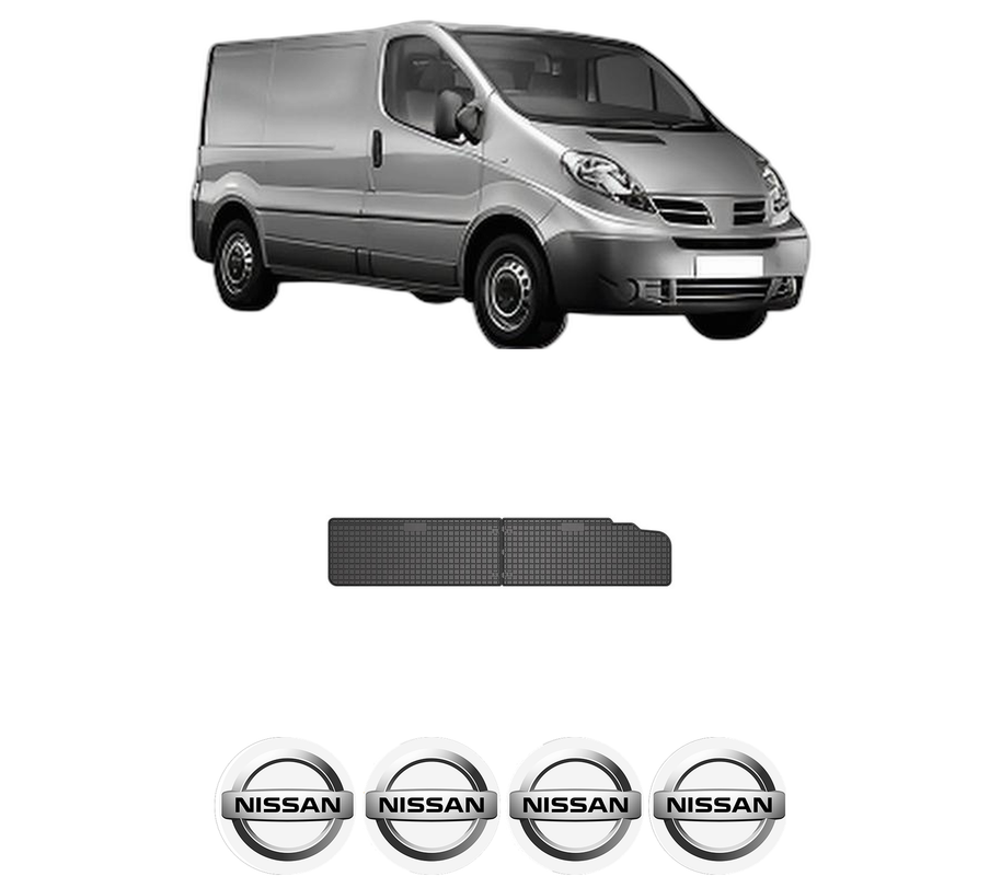 Set covorase presuri NISSAN PRIMASTAR Van (X83) din 2006-2008, auto, din cauciuc thermoplastic, 4 Stickere auto cu NISSAN