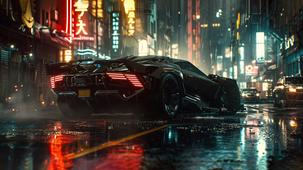 Neon Batmobile Concept Car