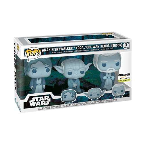 Amazon: Funko Pop! Anakin, Yoda y Obi wan en su forma fantasmal (Brilla en la oscuridad) | Envio Gratis con prime 