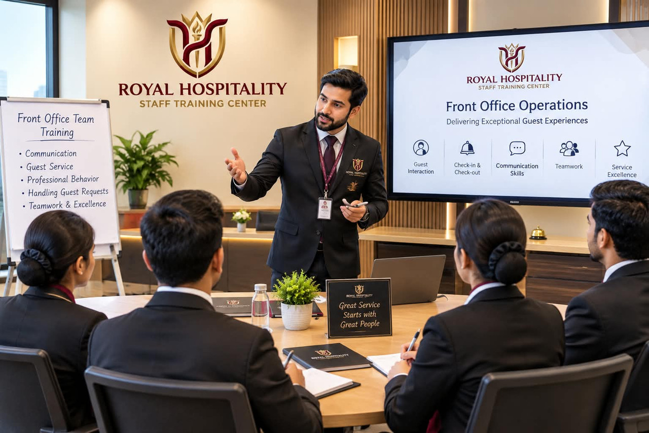 Trainer leading a professional front office session