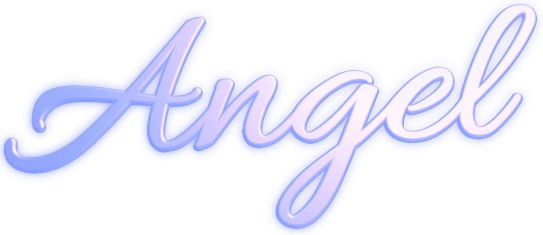 Angel Text Blue