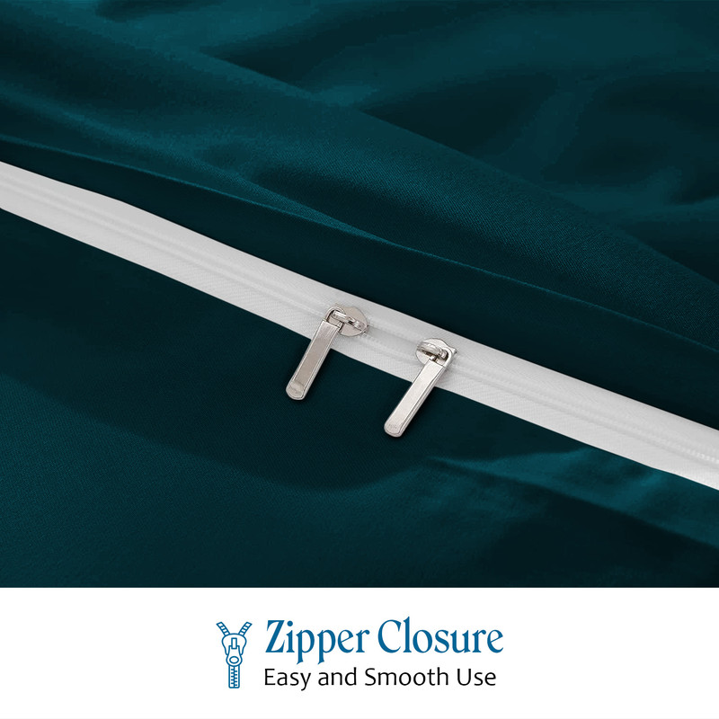 Picture of 1000 TC 100% Egyptian Cotton 1-Pc  Duvet Cover Zipper Closur Ultra Soft Durable and Fade Resistant Color Teal Solid size Twin/Twin Xl