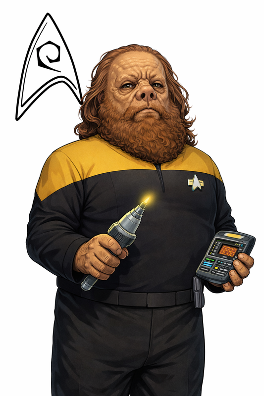 Chat GPT Star Trek Tellarite engineering department Ven Jaxa close signs invisible engineering depar