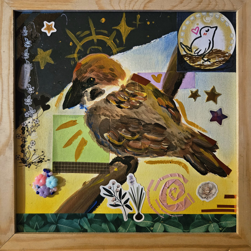 Painting of a sparrow