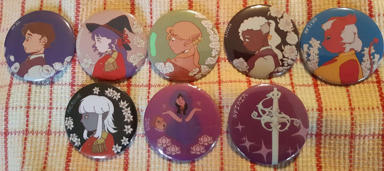 The same buttons, but with brighter colours. The Changeling button is included in this batch.