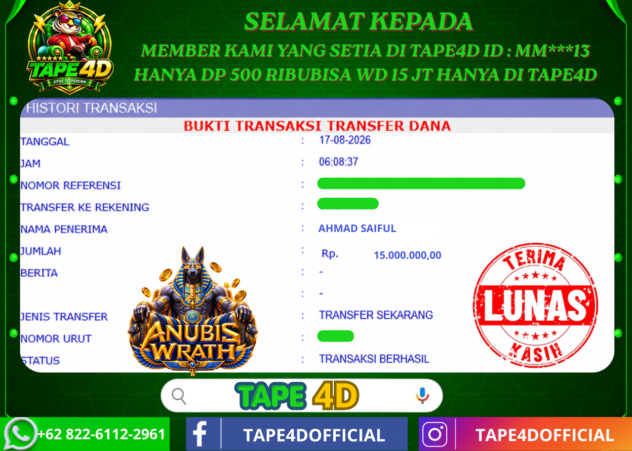 TAPE4D ANUBISH WRATH PRAGMATIC PLAY 15.000.000-LUNAS