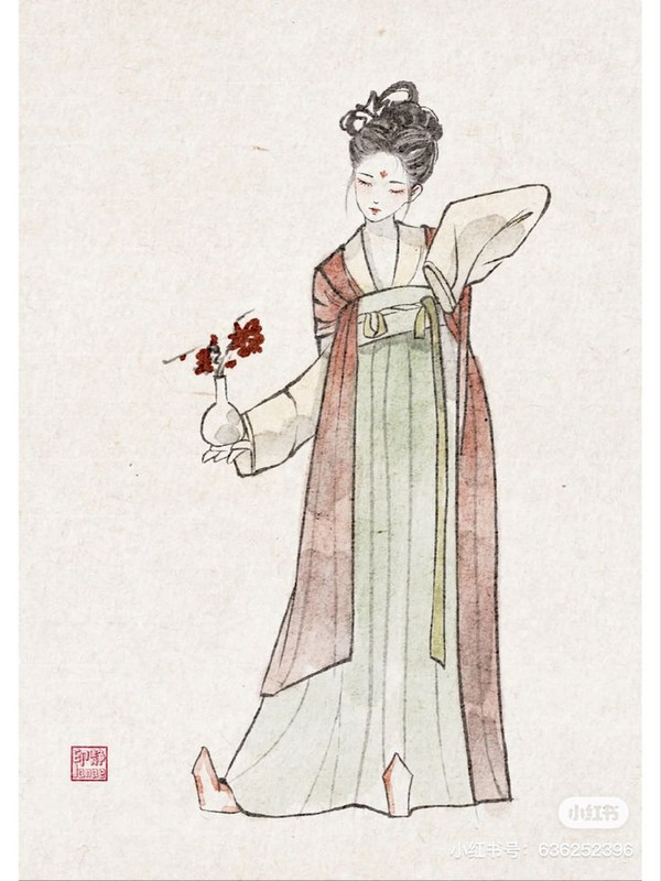 Ilustração Hanfu Tang por Janae