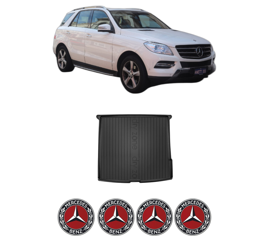 Tavita Portbagaj MERCEDES-BENZ M-CLASS (W166) din 2011-2015, Protectie Portbagaj Auto, 4x Stickere auto cu MERCEDES-BENZ
