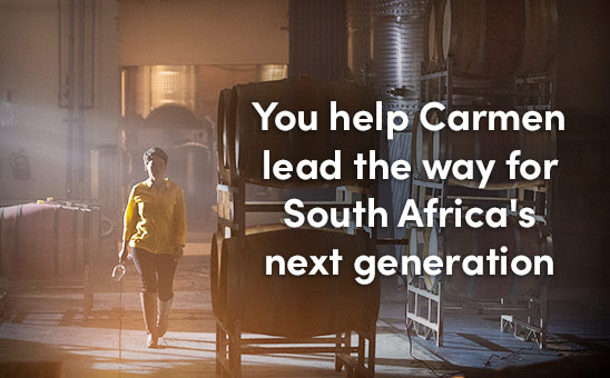 You help Carmen lead the way for South Africa's next generation