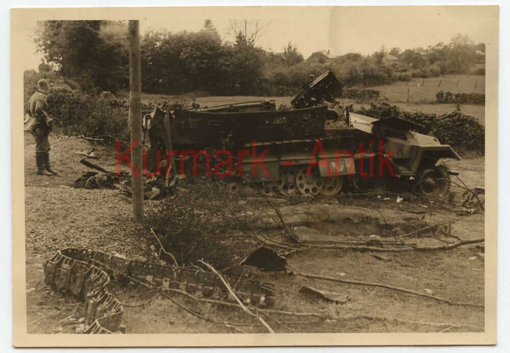 Foto Wehrmacht Grenze Belgien Frankreich Panzer Spähwagen 251 Fr