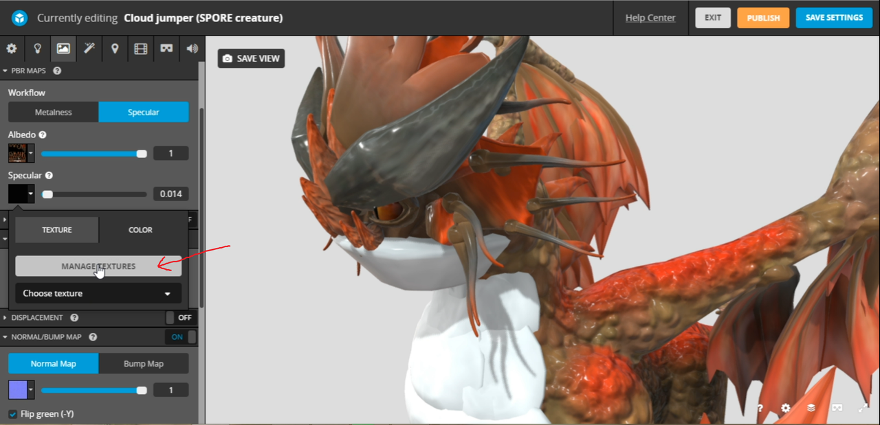 My tutorial of sketchfab 3D creature viewer (v2? 14