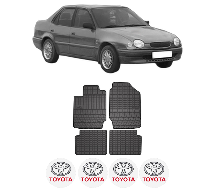 Set covorase presuri TOYOTA COROLLA (_E11_) din 2000-2001, auto, din cauciuc thermoplastic, 4 Stickere auto cu TOYOTA