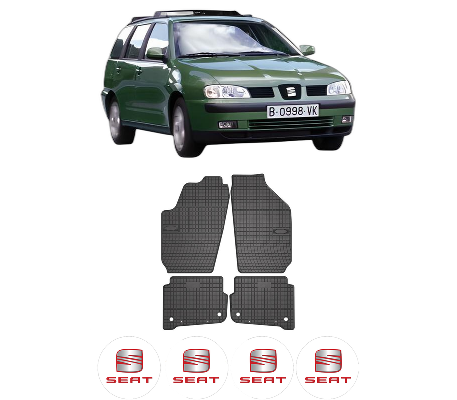 Set covorase presuri SEAT CORDOBA | 6L din 1997-2006, auto, din cauciuc thermoplastic, 4 Stickere auto cu SEAT