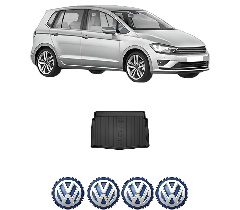Tavita Portbagaj Volkswagen GOLF SPORTSVAN VII (AM1, AN1) din 2014-2020, Protectie Portbagaj Auto, 4x Stickere auto cu Volkswagen