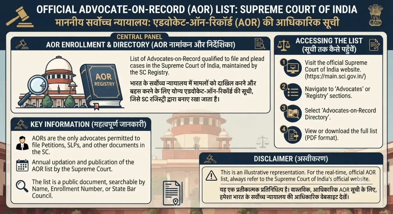 AOR List Supreme Court: Advocate-on-Record List & Search