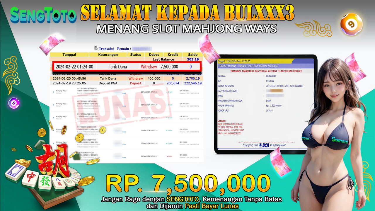 BUKTI PEMBAYARAN SLOT MAHJONG WAYS