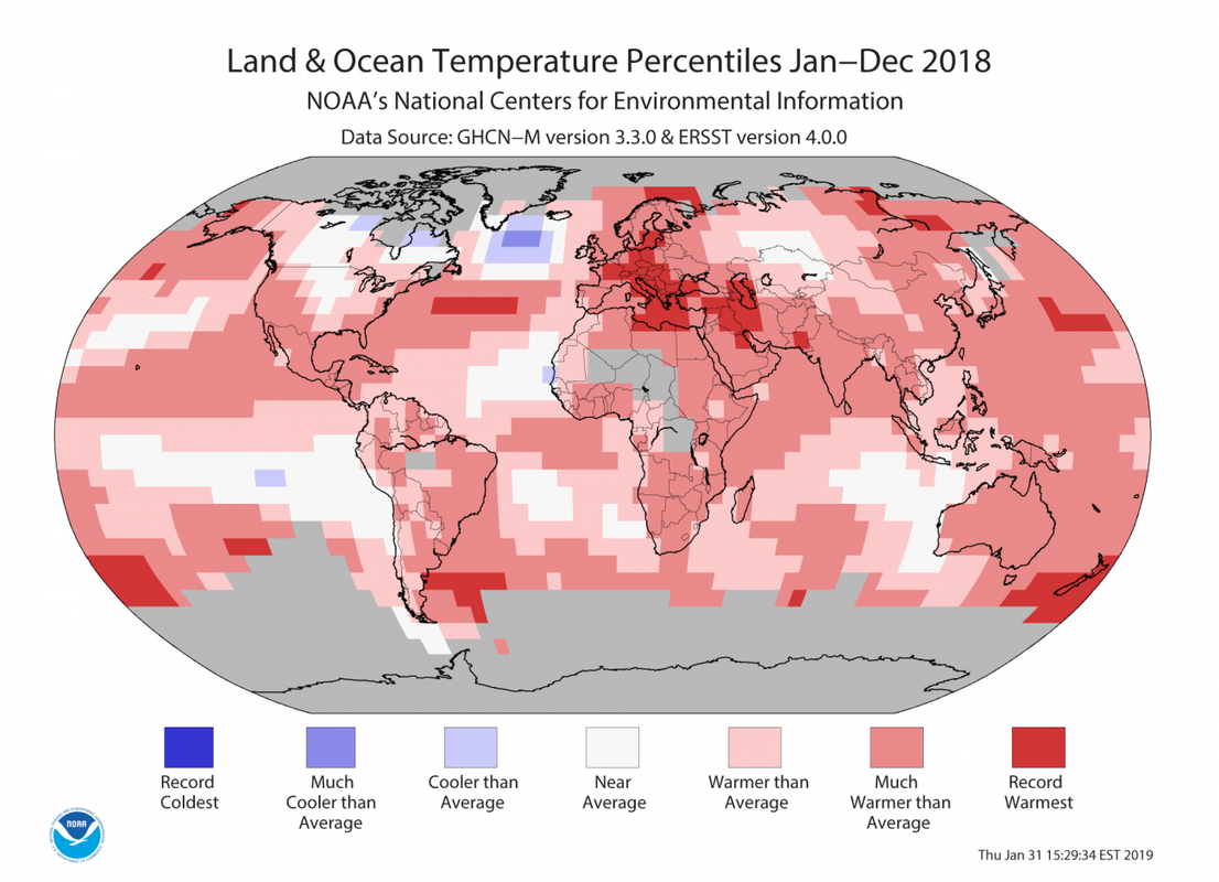 2018, il Quarto Anno piu’ Caldo della storia a livello globale