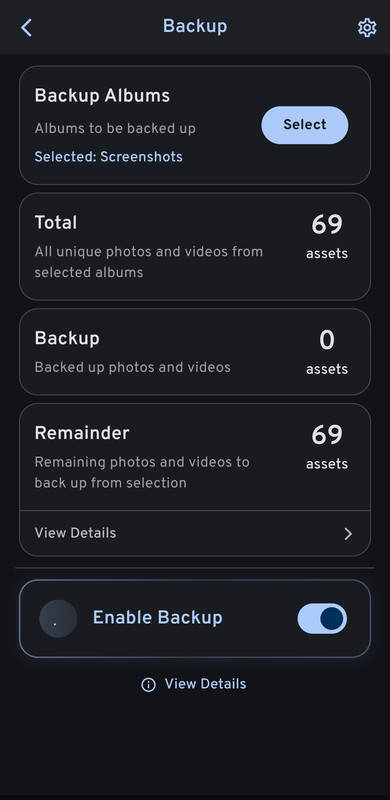 Enable Backups