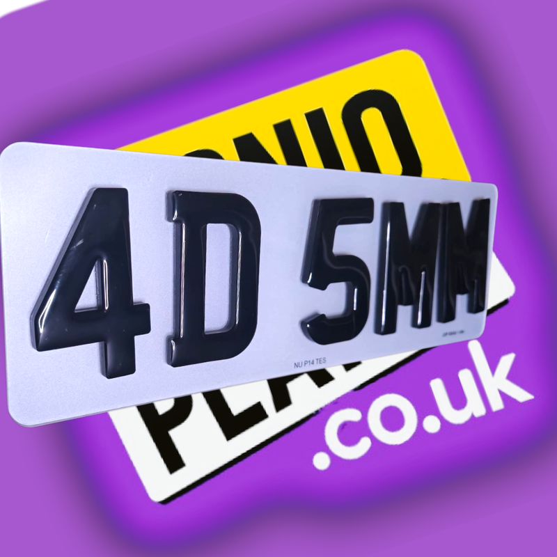 Example of 4D 5mm Gel Number Plate Style