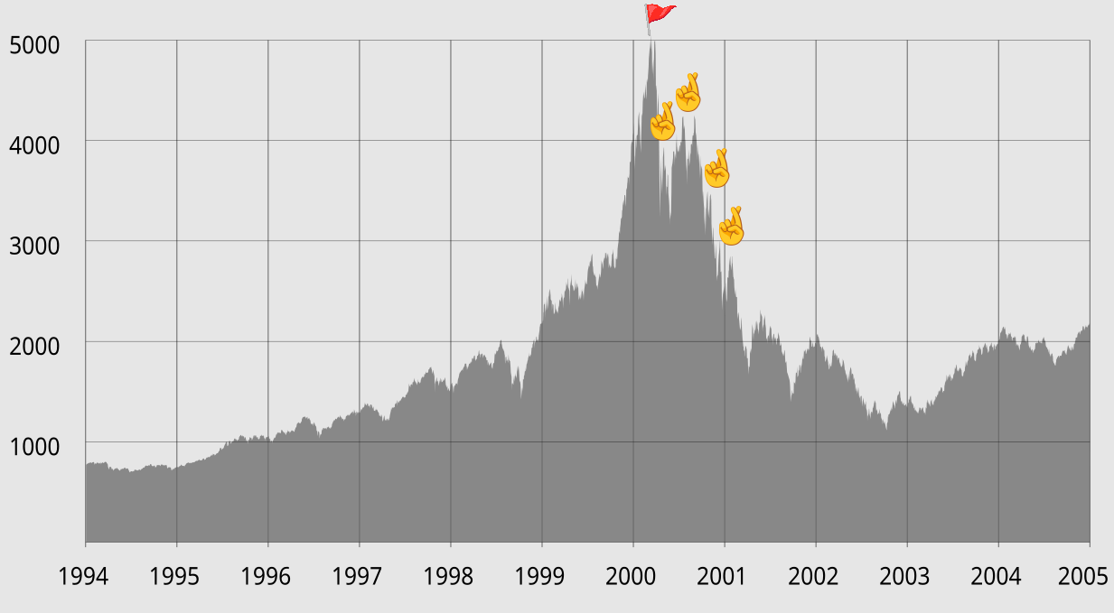 (2) NASDAQ dot-com peak and subsequent bear rally peaks