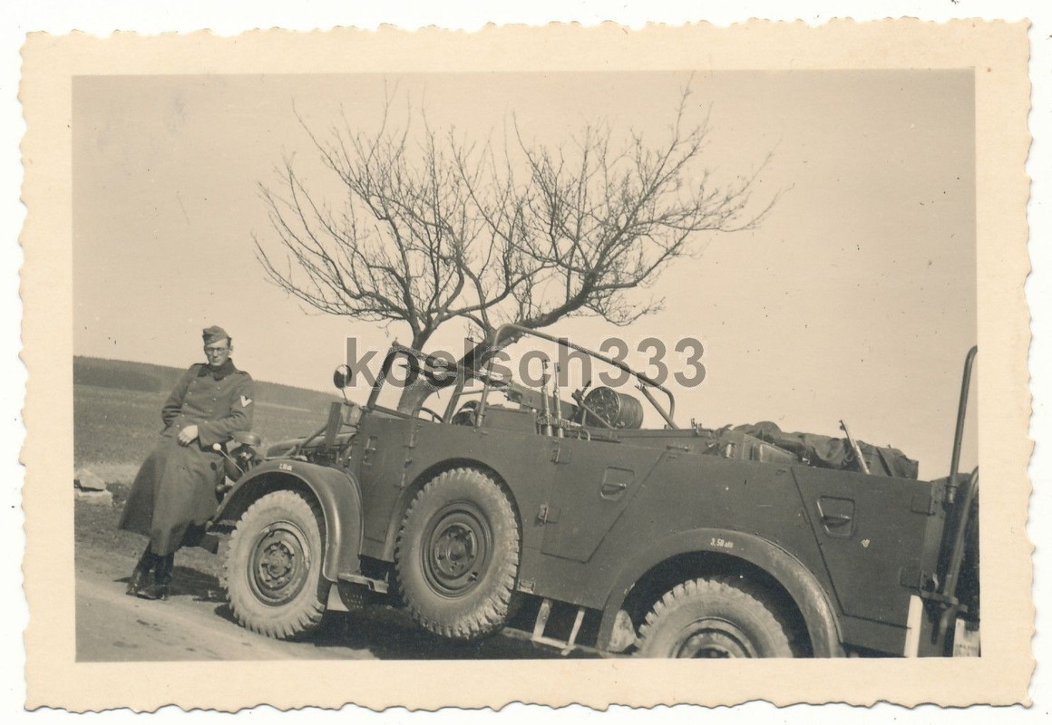 Foto schwerer Einheits PKW Funk Kübelwagen 19. Panzer Div. Funke
