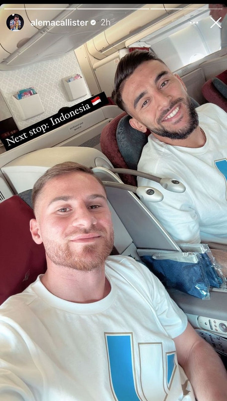 Unggahan pemain Timnas Argentina, Alejandro Garnacho, saat bertolak ke Indonesia.